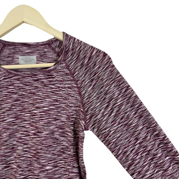 Athleta Small Fastest Track Top Burgundy Space Die Long Sleeve Womens READ - Picture 5 of 13